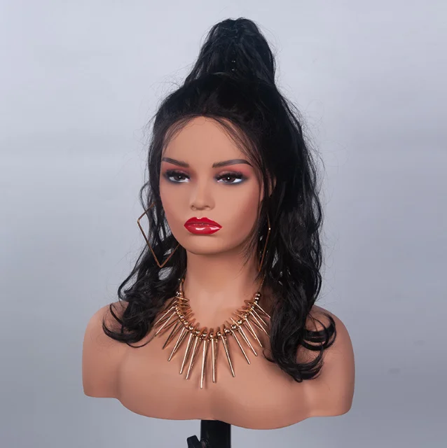 Women Realistic Mannequin Head Bust Sex Mannequin for Magasin Wig Earring Hat Display Head with Shoulders Female Mannequins