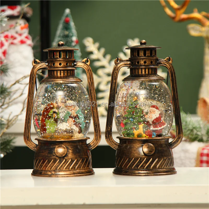 2023 Best Selling Wholesale Christmas Musical Gifts Night Light Navidad Plastic Lamp Christmas Snow Globe Water Lantern