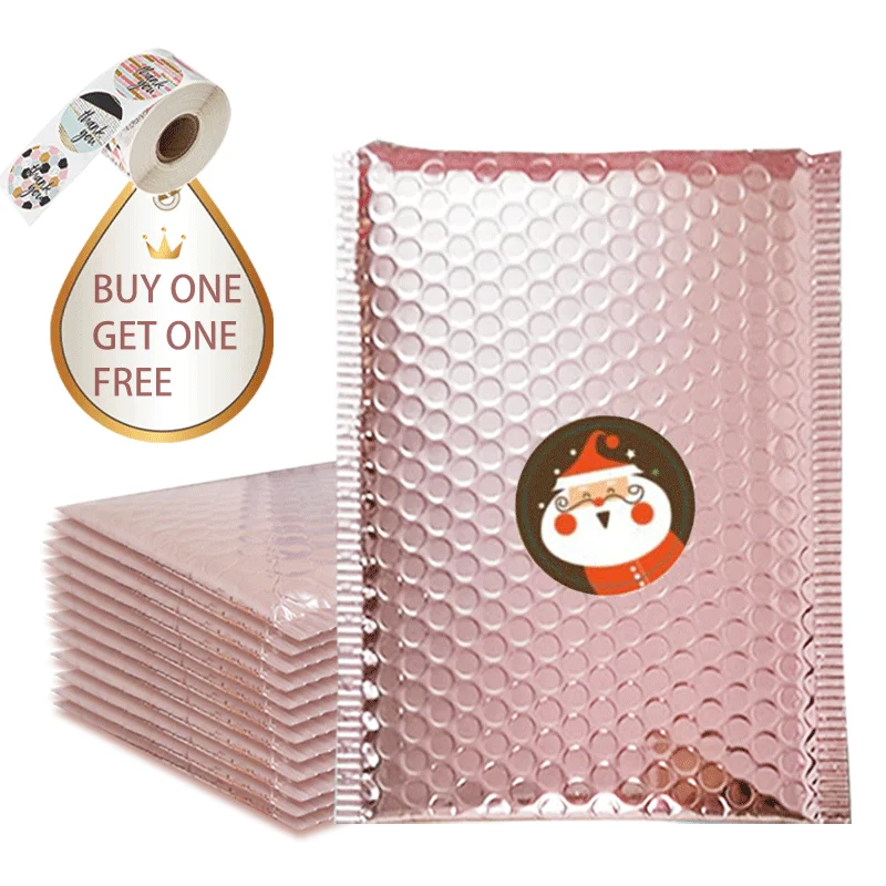 
Custom Design Envelopes Padded Bubble Mailing Bags Rose Gold Poly Mailers Bubble Mailers Logo 