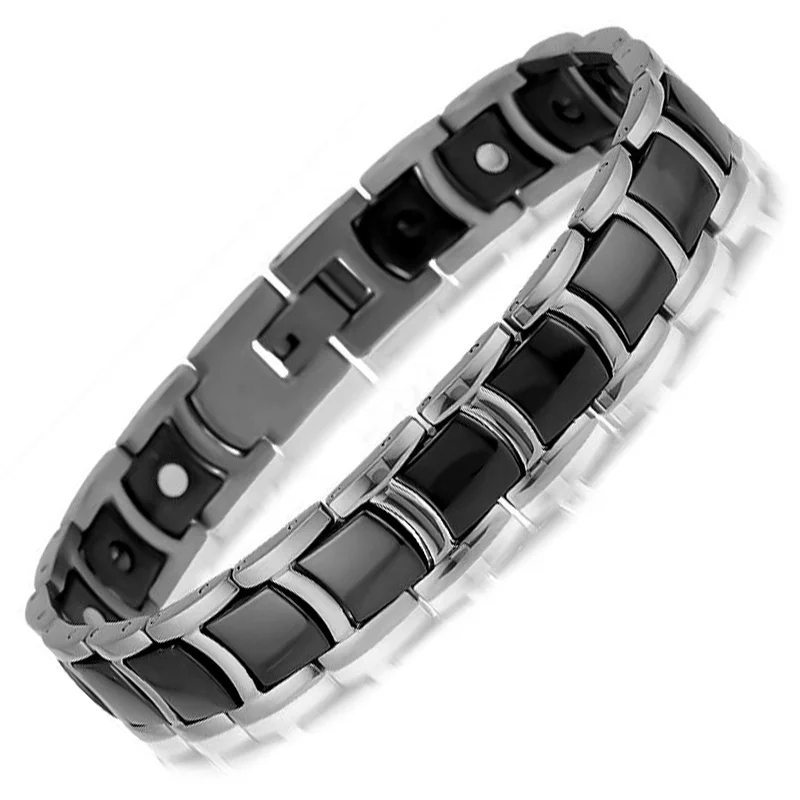 CAMAZ Private Label Bio Magnetic Energy Hematite Bracelet Ceramic Bracelet For Men Wristband