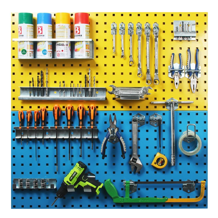 Metal Pegboard Garage Tool Board Storage Organizer Holder Tool Pegboard with Hooks