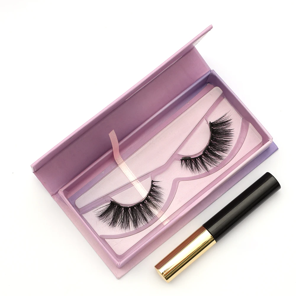 
Factory price 3D mink lashes private label eyeliner false eye lash magnetic eyelashes 