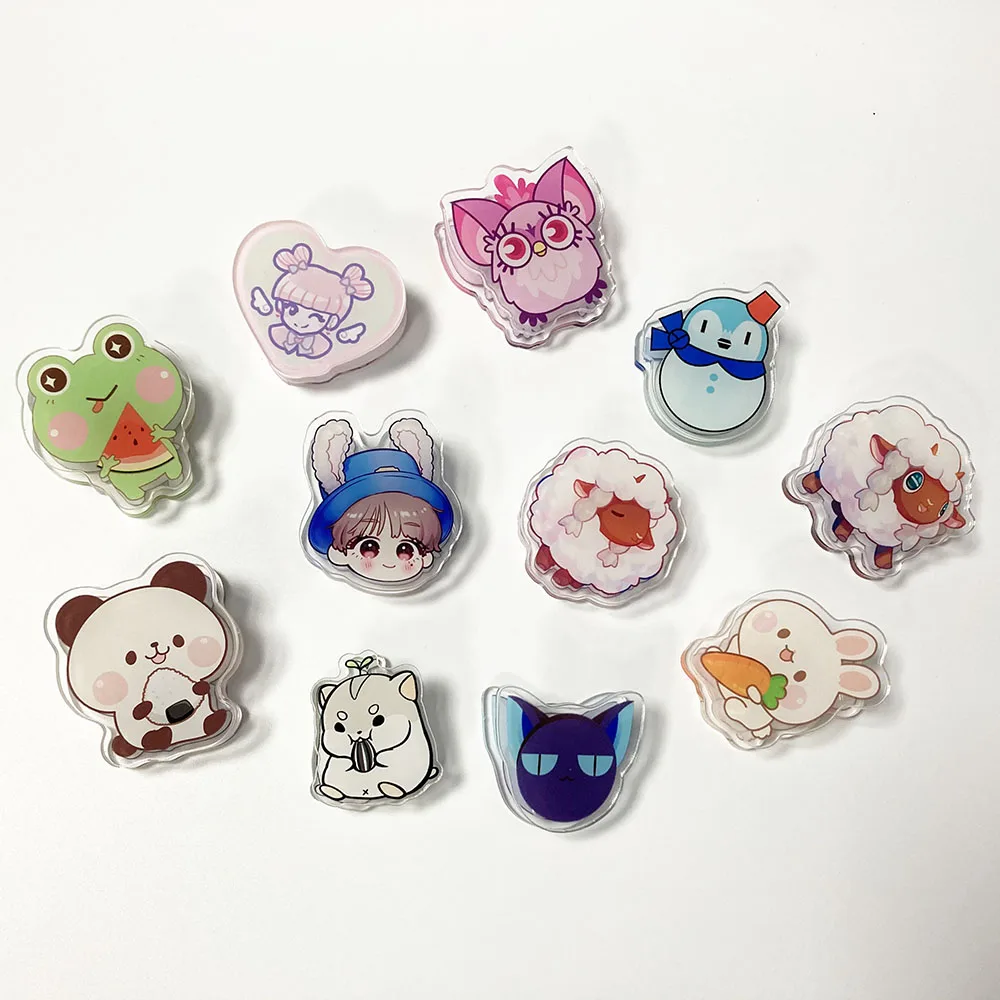 Custom design creative plastic paper clip anime acrylic clip for office school stationery
