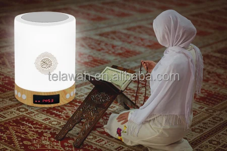 Telwah Wholesale Holy Islam Azan Clock Digital Quran Player LED Lamp Speaker For Children Muslim Gift