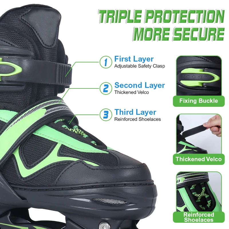 New Arrive Custom Logo Patines Adjustable Kids Adults 4 Flashing PU Wheels Roller Inline Skates Shoes