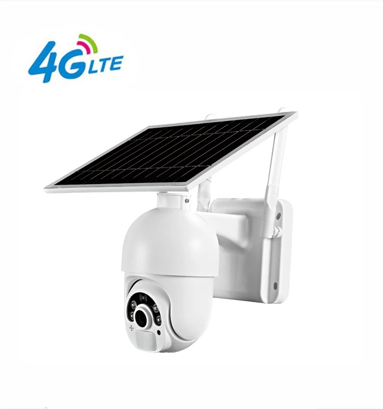 Outdoor Security HD 1080P Backup PTZ 360 Rotating UP CCTV Solar Battery Power SIM 5G LTE Camera
