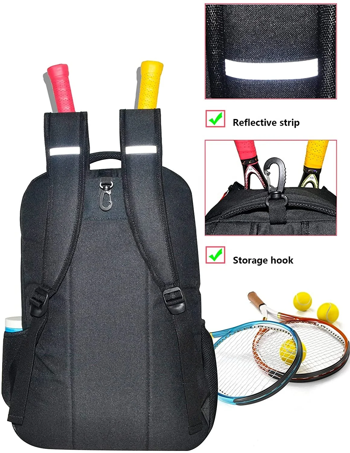 Tennis Bag for Men Women, Racquetball Pickleball Paddle Squash Sling Bags Crossbody Sports Backpack Adult