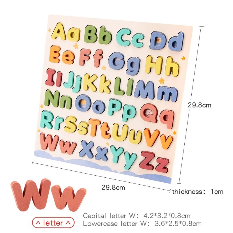 2024 Wooden Alphabet Puzzles ABC Puzzle Board for Toddlers 3-5 Years Old Preschool Educational Learning Spielzeug Letter Toys