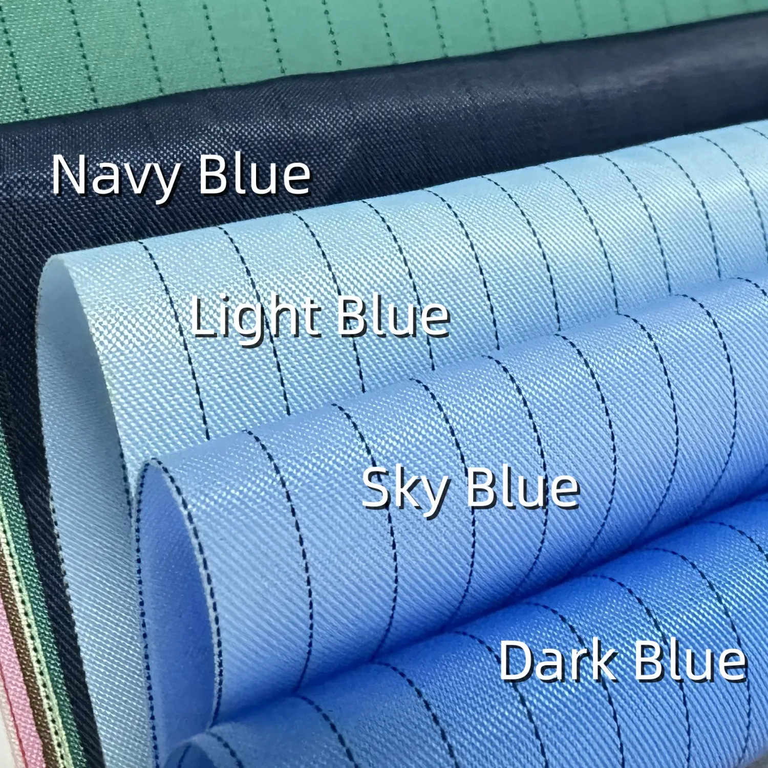 White 5mm 99% Polyester Industrial Workwear ESD Antistatic Stripe Fabric For  Industry Workwear Safety Clothing