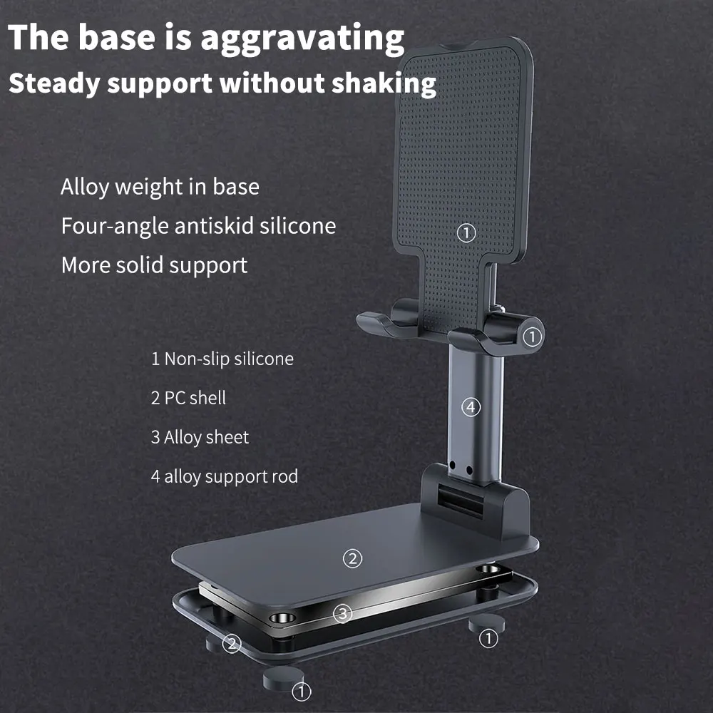 Free Shipping 1 Sample OK Non-slip Silicone FLOVEME Foldable Phone Stand Adjustable Mobile Stand Phone Tablet Holder Stand