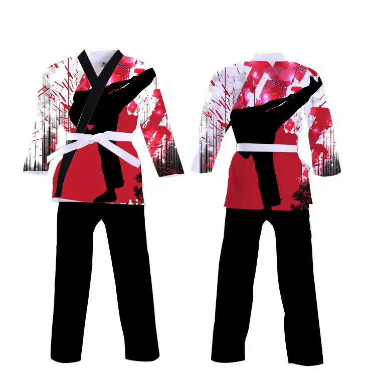 Martial arts ribbed fabric WTF Taekwondo Uniforms