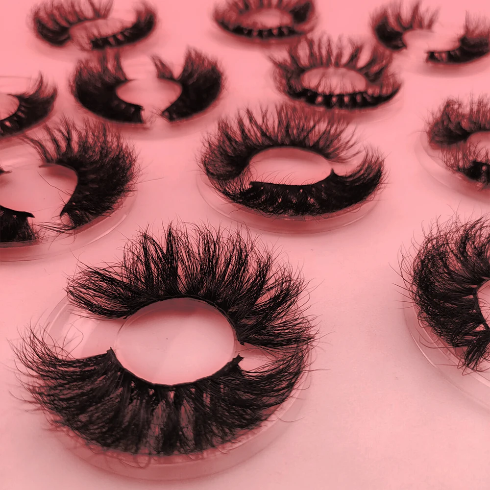 Abonnie 2023 Top Quality 25mm Mink Eyelashes 3d Eye Lashes Soft Natural Private Label Thick Mink Lashes Wholesale