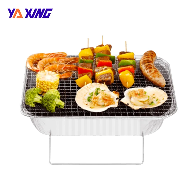 Aluminum Portable Disposable Charcoal Grill Great For Grilling On The Go Disposable Grill BBQ