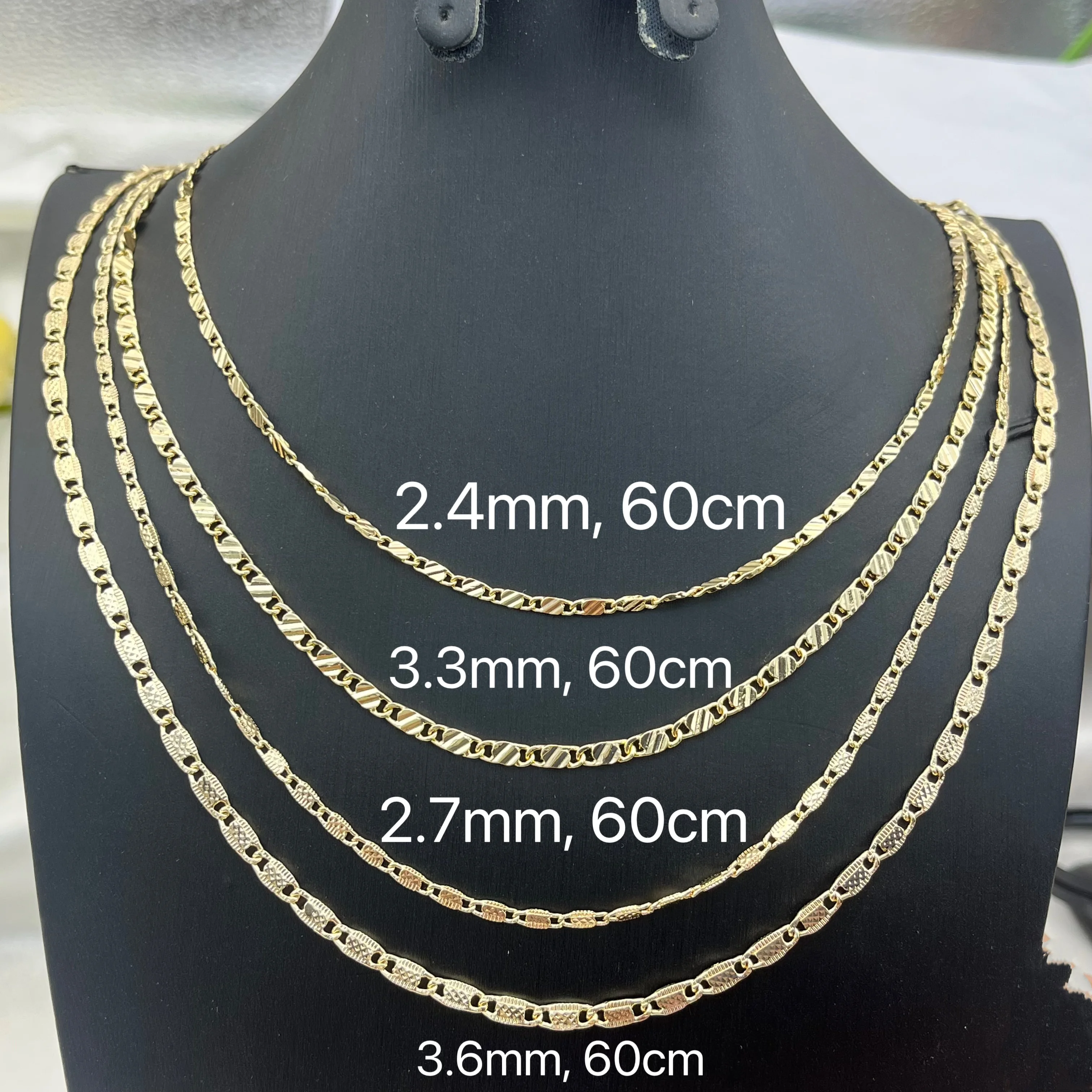 JML Wholesale Bulk14k Gold Laminated Multiple Length Cuban Link Chains Necklace for Men Women Oro Laminado Cadena Cubana Collar