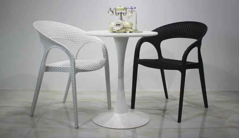Restaurant coffee shop PP plastic stackable white plastic chair