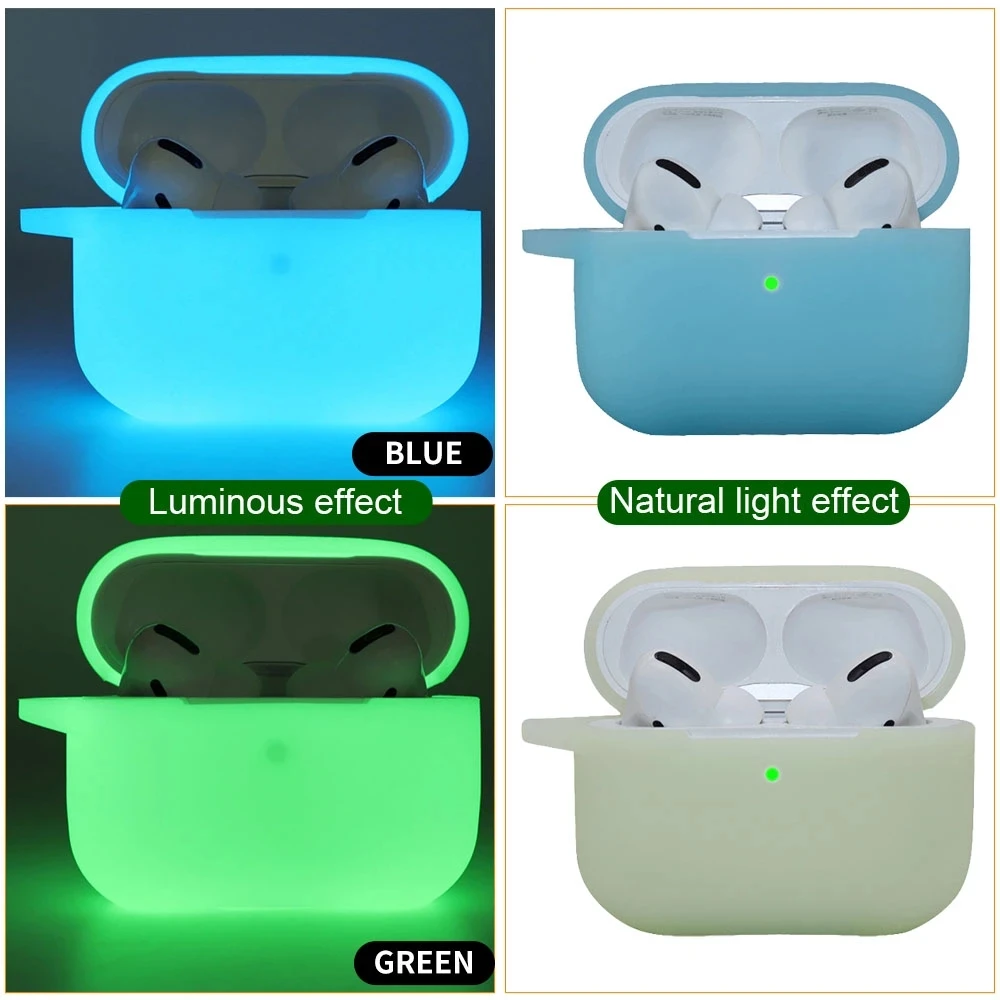 Fluorescent Earphone Cases For  Airpods Pro Luminous Shockproof Cover for Air Pods Protector Case