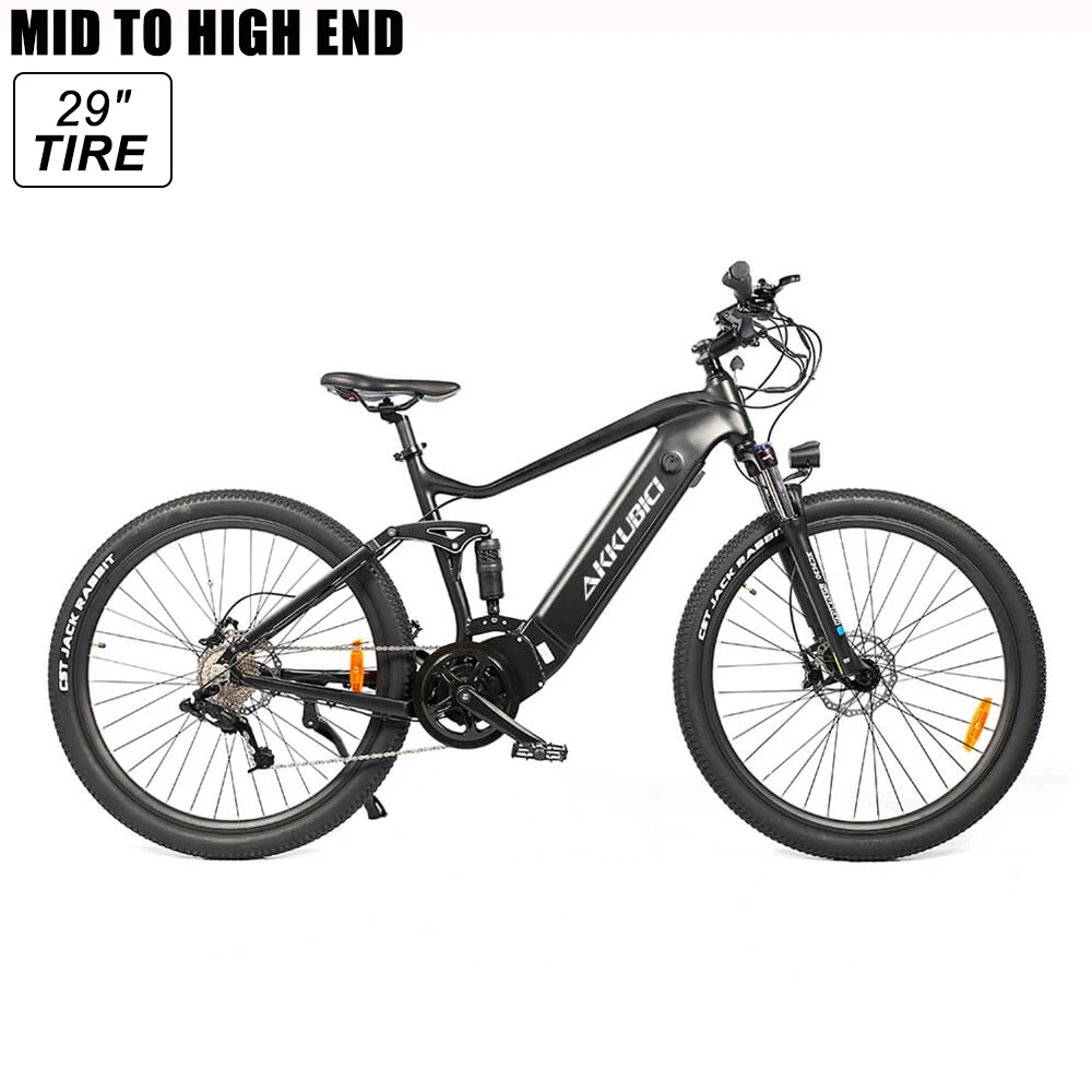 Akkubici 29 дюймов bafang Средний приводной двигатель mtb взрослый полный подвесной электровелосипед Электрический горный велосипед