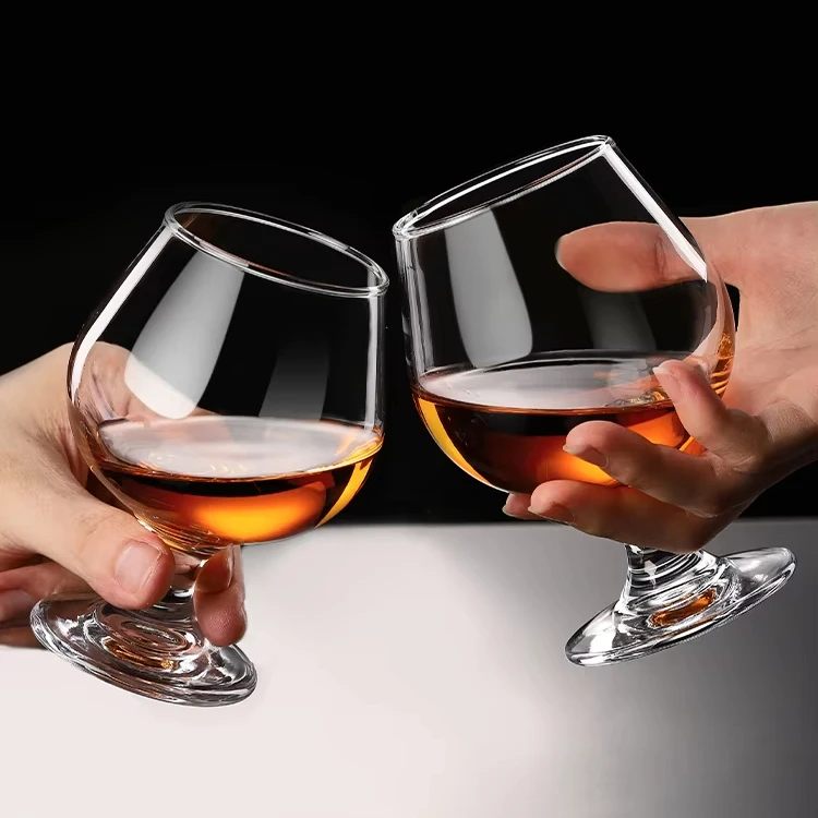 High Quality Crystal European Creative Cognac Short Footed Big Bellied Ocean Glass Whiskey Custom Engaged Clear Brandy Glass