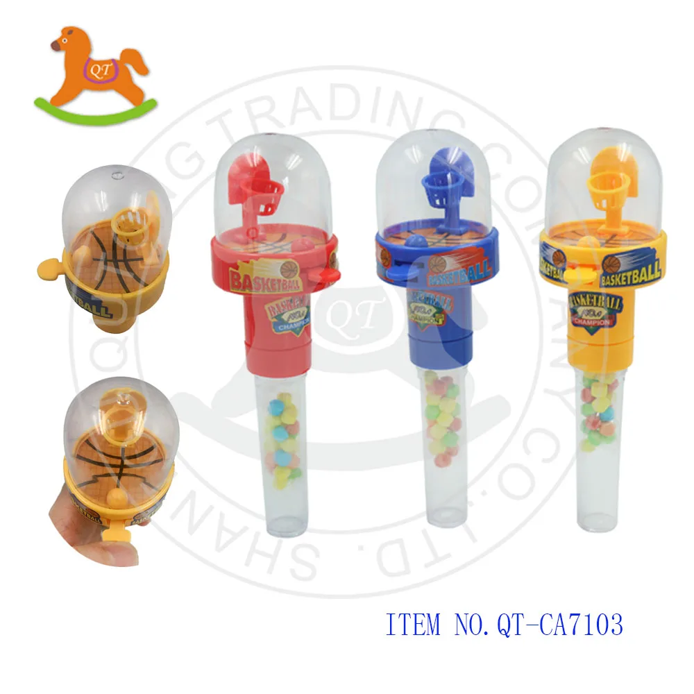 Spring basketball toy with sweet candy