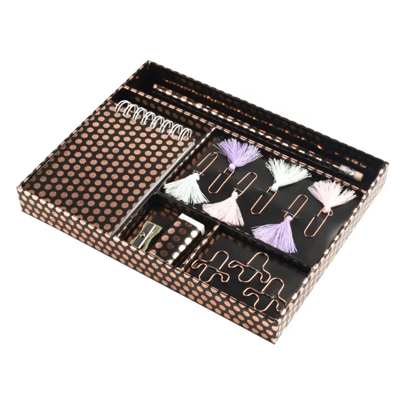 Rose gold office stationery set in gift box for promotional or gift