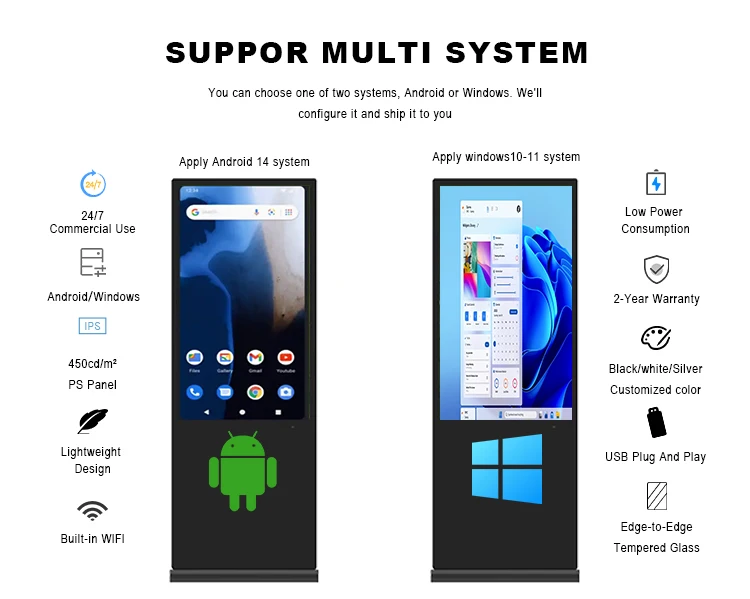 Qunmao Selling Advertising Lcd Display Android Player 4g Wifi Restaurant Coffee Shop Bar Advertising Player With Good Quality