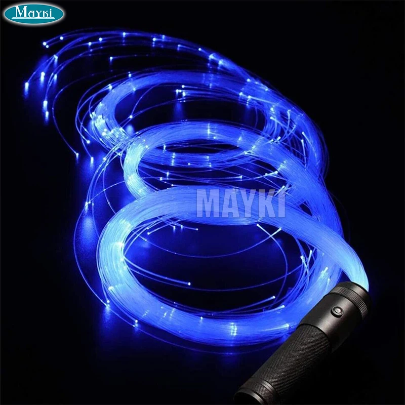 10 Colors Fiber Optic Whip Rave Toy for Parties Light Shows 360° Swivel Flow Pixel Flash Whip 6ft RGB Fiber Optic Whip Dance