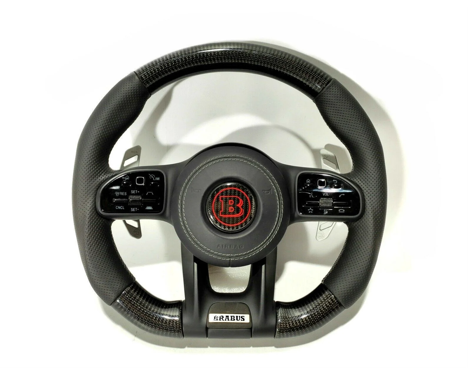 
 For Mercedes-Benz W222 W463A C257 Brabus Style Steering Wheel Leather Carbon Fiber  