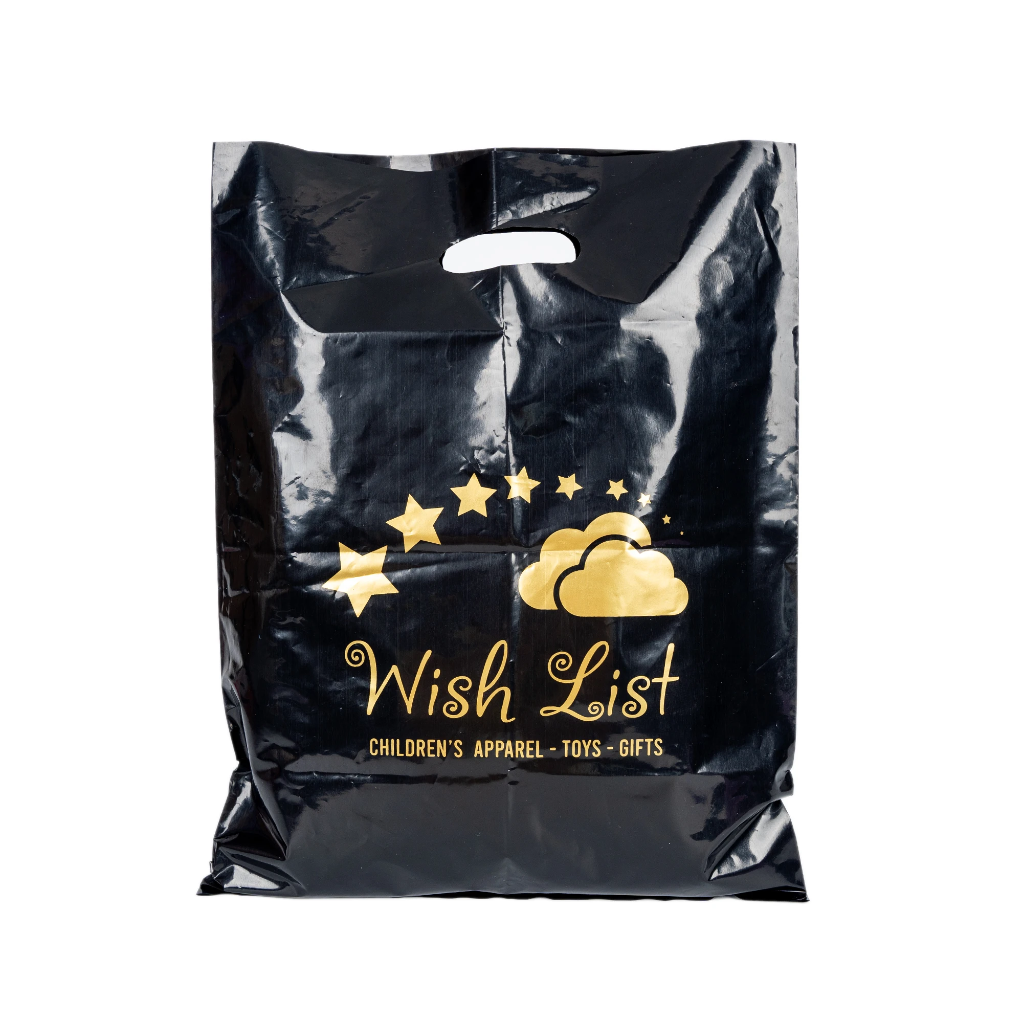 Colorful Personalized Custom Logo Printed Luxury Plastic PE Tearproof Merchandise Die Cut Plastic Shopping Bag With Handle