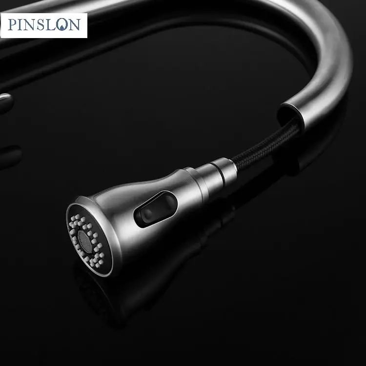 2023 Commercial Kitchen Faucet Pull Down Dual Sprayer Nozzle Mixer Water Taps Kitchen Sink Faucet with Pull Out Sprayer