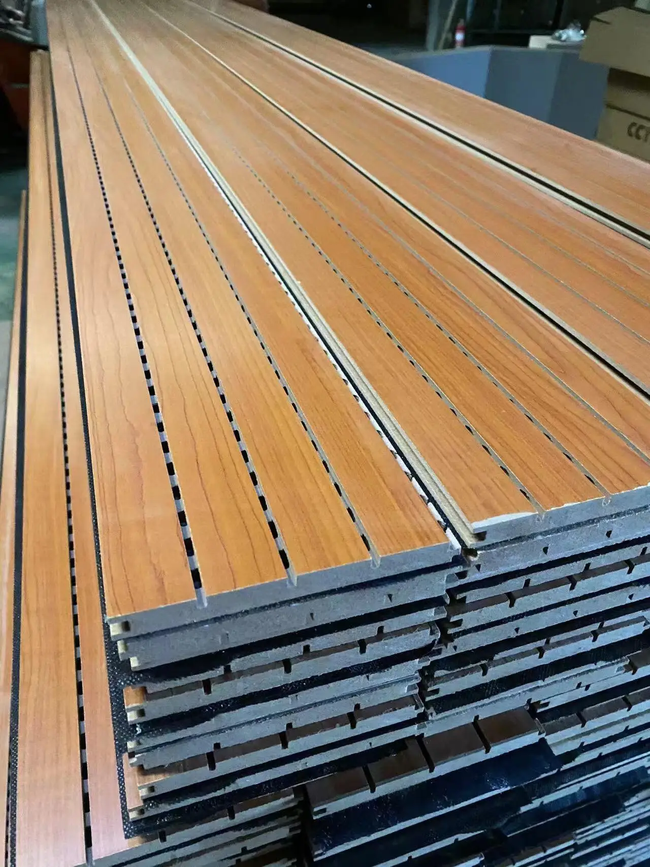 MDF Base Wood Veneer Functional Material Acoustic Panel for Sound Absorbing