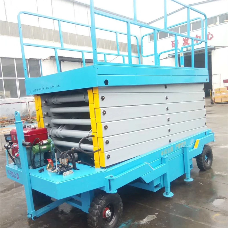 Indoor outdoor diesel engine mobile scissor lift electric scissor lift with low price