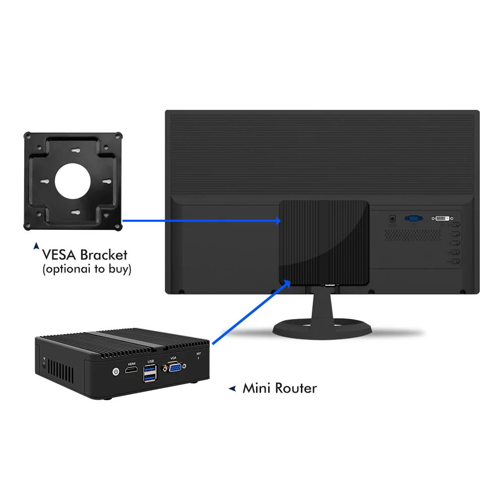 Мини-роутер J4125 без вентилятора 2 5 ГГц 4 * i225 I226 2.5GbE Nics pfSense