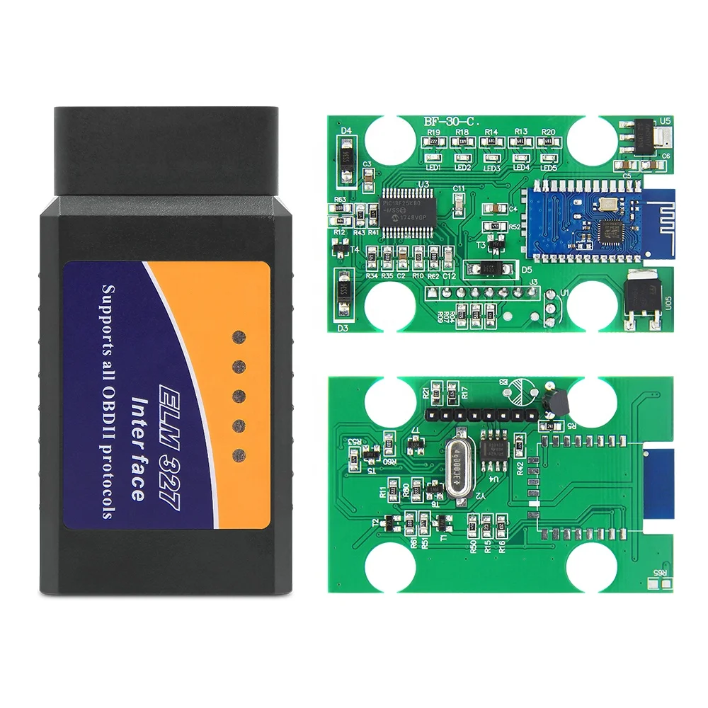  Оригинальный адаптер сканера ELM327 для проверки двигателя Obd2 считывания кода