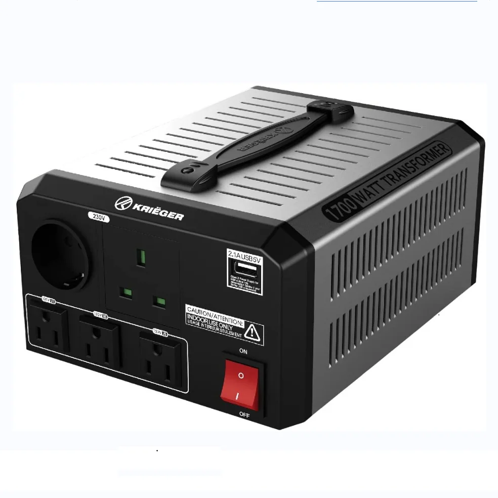 Krieger 1700 Watt Voltage Transformer 110/120V to 220/240V Step Up transformer MET Approved