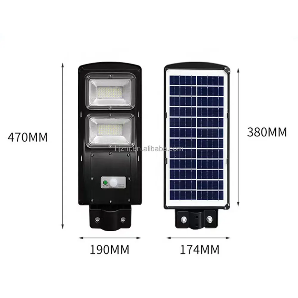 All-In-One ABS Sensor chinese 6500K solar led street lighting 100W Housing factory price light 3 head with lifepo4 guangzhou