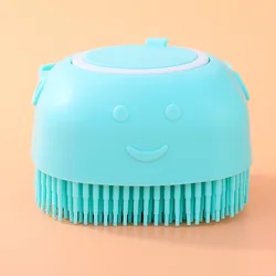2022 Amazon Hot Sale Soft Massage Baby Silicone Body Bath Brush Scrub Sponge with Soap Dispenser