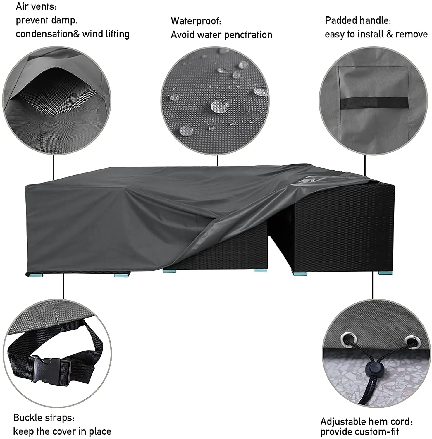polyester material outdoor modular seating protective cover waterproof dustproof with