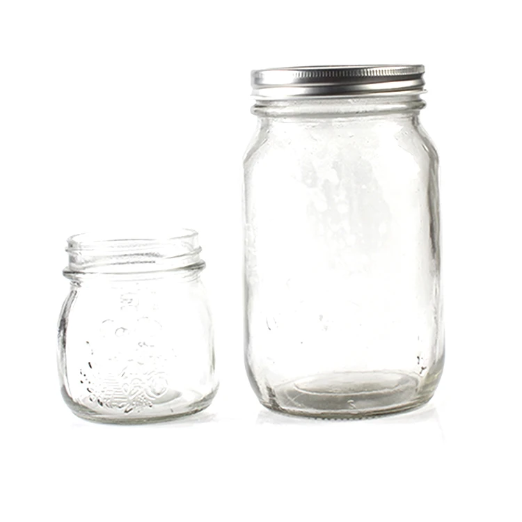 Glass Jam Jar  Beverage  Bottle With Screw Tin Cap Glass Mason Jar