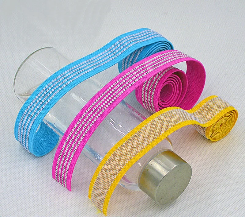 Wholesale 2.5cm/3cm anti slip elastic band with rubber for clothes