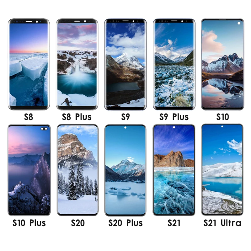 Mobile phone lcd touch screen display afficheur for samsung galaxy s22 s21 s20 5g s10 s9 plus s8 s7 edge s6 z flip