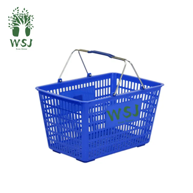 Manufacturer Grocery Goods Food Plastic Shopping Basket Storage with Hand for Supermarket Hot Sales Products