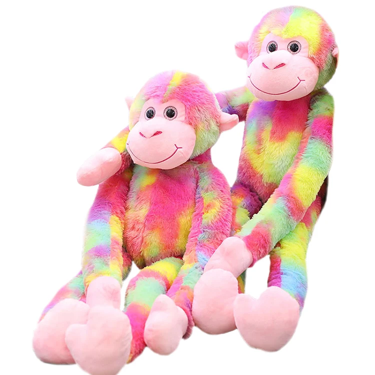 
Colorful long-armed monkey big mouth monkey stuffed toy gorilla home pillow gift for children 
