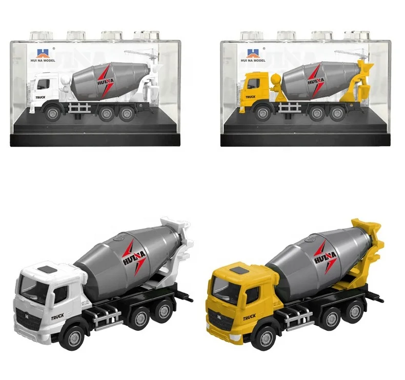 SJY-1014 1/80 Mini Simulation Mini Alloy Metal Static Model Engineering Vehicles Concrete Mixer Truck Die-cast Toy Children Gift