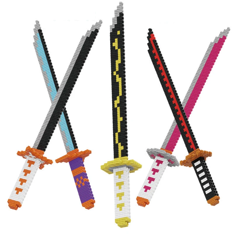 DIY Sword Ornament Puzzle Assembly Small Particle Building Block Toys ABS plastic