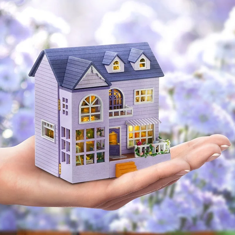 Creative Room Idea Furniture Mini 3D Wooden Doll House Craft Model Toys Diy Miniature Dollhouse Kit