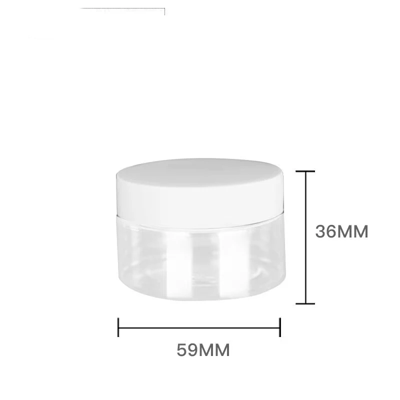 30ml 50ml 60ml 100ml 200ml 250ml PS PET clear lip scrub container cosmetic cream plastic jars with Black Cap