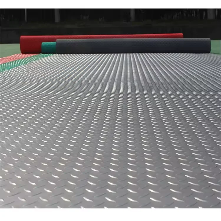 Chinese manufacturer wholesale 1.5mm~5.0mm Black Diamond checker coin Pattern Plastic bus floor Vinyl flooring PVC car mat roll