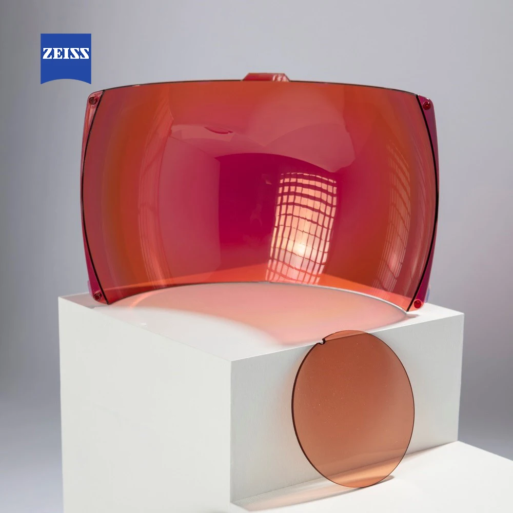 ZEISS One-piece shield sunlens: base 6 sunlens High Quality solid Customized HC Hard Resin Eyewear lens  low moq wholesale