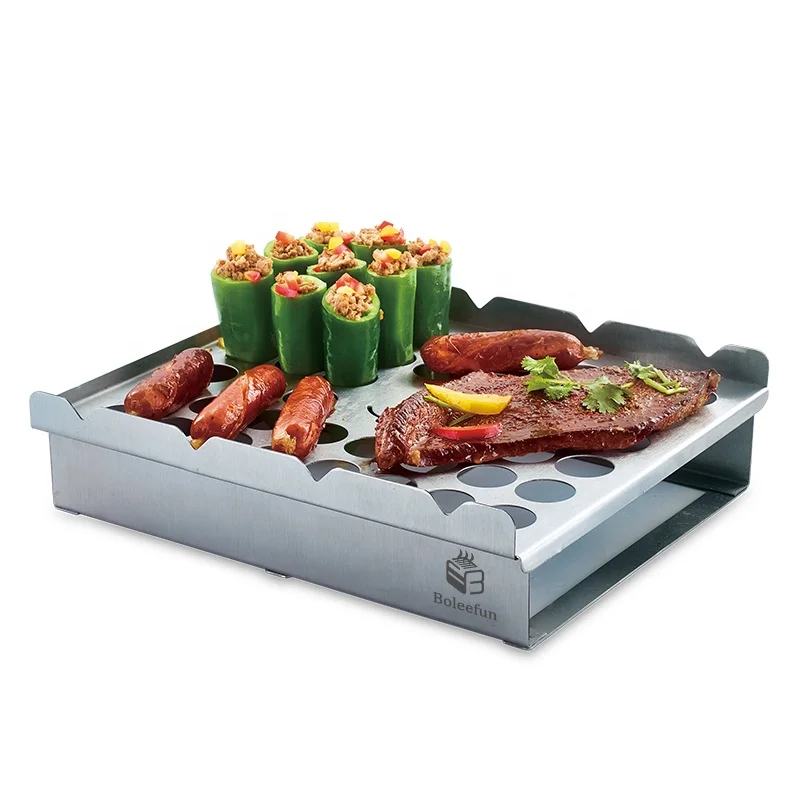 
5 in 1 Smoker box Multi function stainless steel BBQ Grill Set with Skewer Rack 