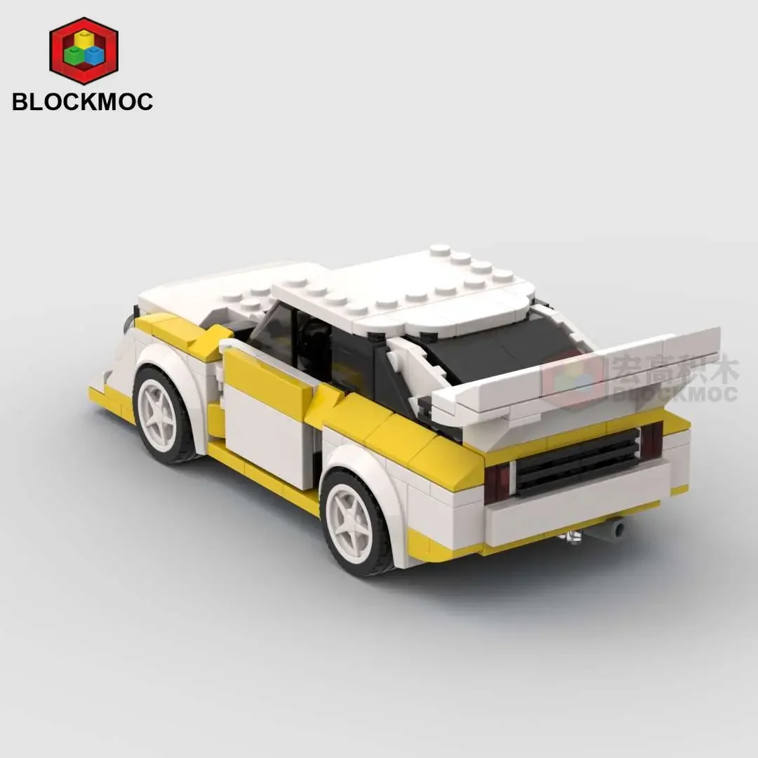 MOC Brick Audied Quattro S1 Racing Sports Car Vehicle Speed Champion Racer Building Blocks Technology Cars Garage Toy for Boys